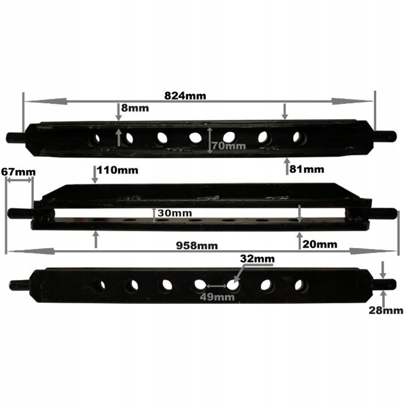 385 transverse hitch beam, reinforced 86452999