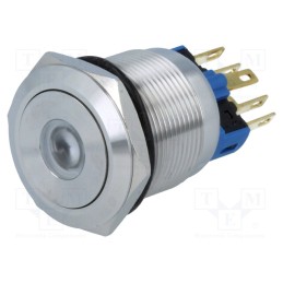 1 pcs x ONPOW - GQ22-11ZD/Y/12V - Switch: vandal resistant, Pos: 2, SPST-NO + SPST-NC, 3A/220VAC