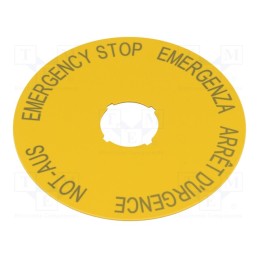 1 pcs x EATON ELECTRIC - M22-XAK1 - Description label, 90mm, for emergency button