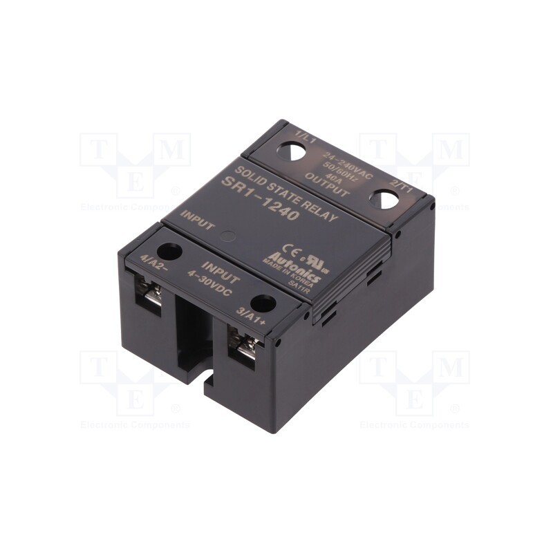 1 pcs x AUTONICS - SR1-1240-N - Relay: solid state, Ucntrl: 4÷30VDC, 40A, 24÷240VAC, screw type