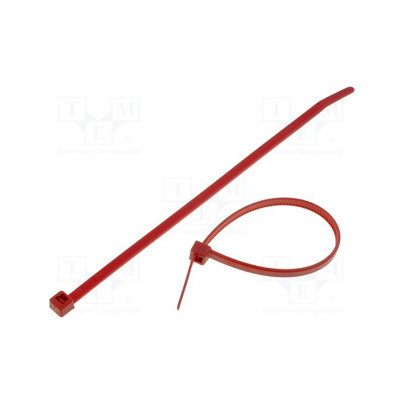 100 pcs x HELLERMANNTYTON - 111-03004 - Cable tie, L: 150mm, W: 3.5mm, polyamide, 135N, red, Ømax: 35mm, T