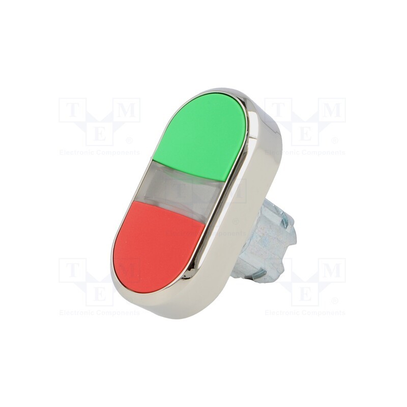 1 pcs x SIEMENS - 3SU1051-3AB42-0AA0 - Switch: double, 22mm, Stabl.pos: 1, green/red, IP67, flat, Pos: 2