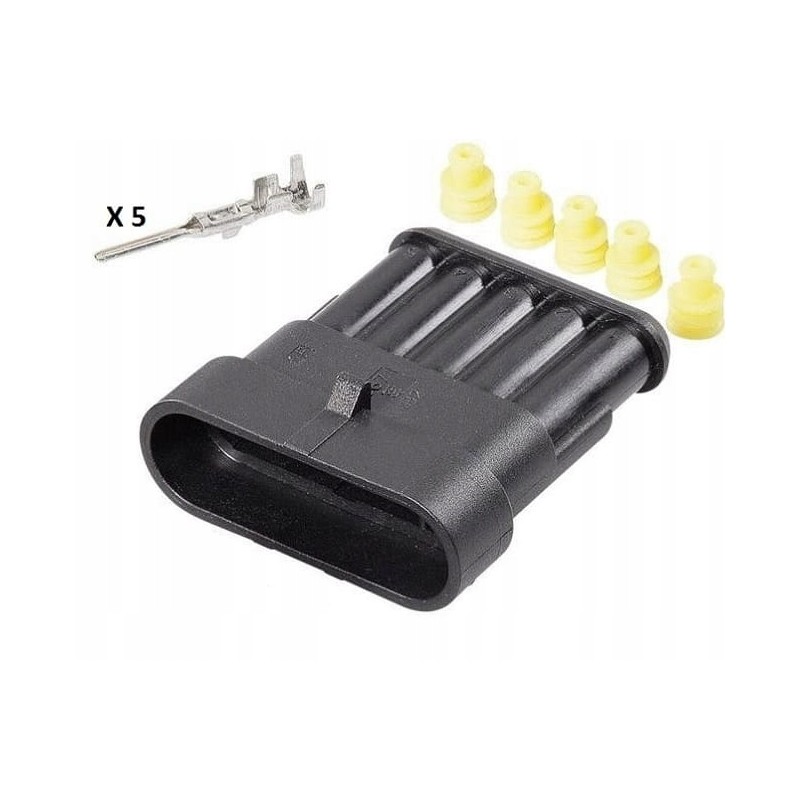 5 pin plug, superseal hermetic connector set