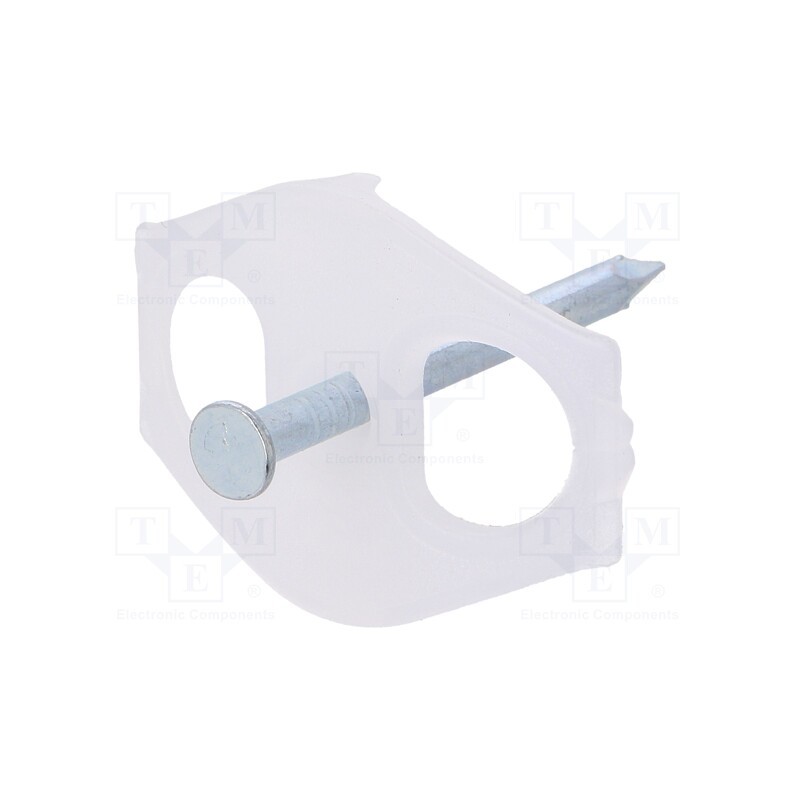 100 pcs x OBO BETTERMANN - 1996 40 - Holder, transparent, Cable P-clips, with a nail