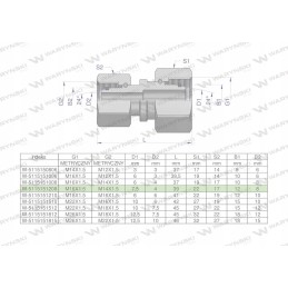 Metric hydraulic connector aa m18x1 5 12l x m1