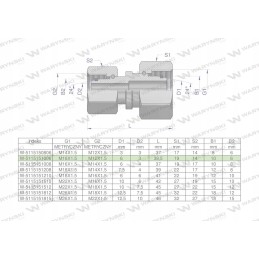 Metric hydraulic connector aa m16x1 5 10l x m1
