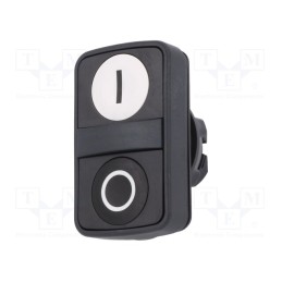 1 pcs x SCHNEIDER ELECTRIC - ZB5AA7121 - Switch: double, 22mm, Stabl.pos: 1, white/black, none, IP66, flat