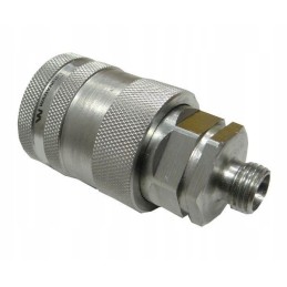 Hydraulic quick connector, M14x1 socket, 5 stainless steel thread