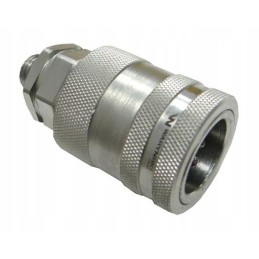 Hydraulic quick connector, M14x1 socket, 5 stainless steel thread