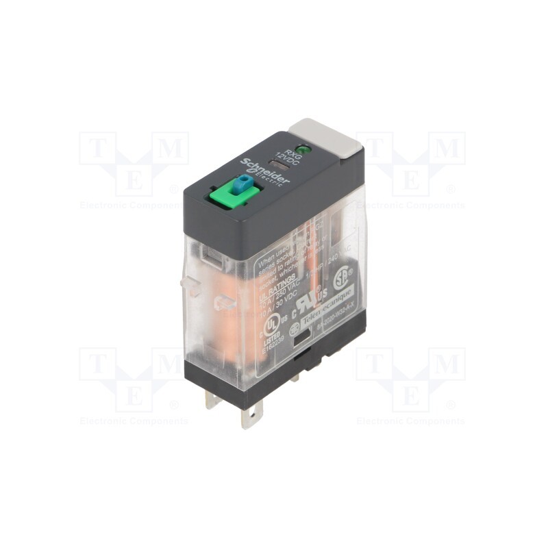 1 pcs x SCHNEIDER ELECTRIC - RXG12JD - Relay: electromagnetic, SPDT, Ucoil: 12VDC, 10A, 10A/250VAC, socket