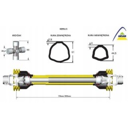 Articulated and telescopic shaft 710 1050mm 620nm ce s 5