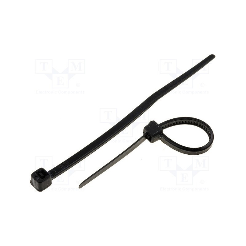 100 pcs x KSS WIRING - CV075B - Cable tie, L: 75mm, W: 2.4mm, polyamide, 78.5N, black, Ømax: 15mm