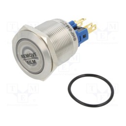 1 pcs x ONPOW - GQ22-11ZET/W/24V/S - Switch: vandal resistant, Pos: 2, SPST-NO, 2A/36VDC, IP65, OFF-ON