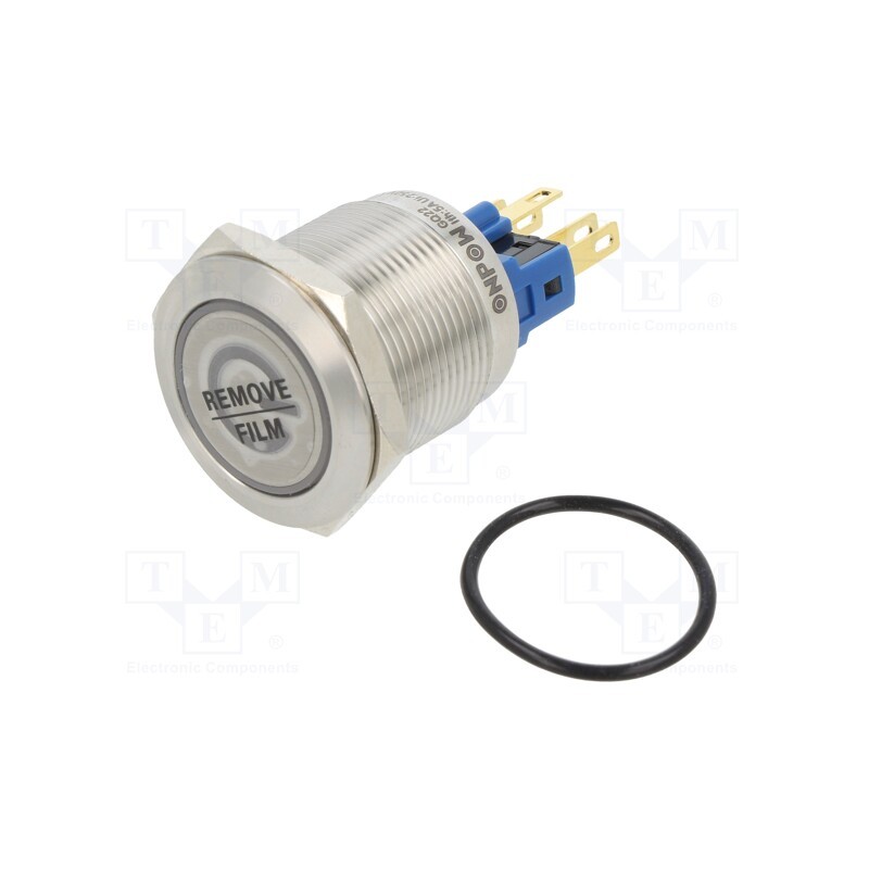 1 pcs x ONPOW - GQ22-11ZET/W/24V/S - Switch: vandal resistant, Pos: 2, SPST-NO, 2A/36VDC, IP65, OFF-ON