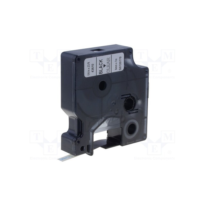 1 rol x DYMO - S0720770 - Tape, 6mm, 7m, transparent, Character colour: black