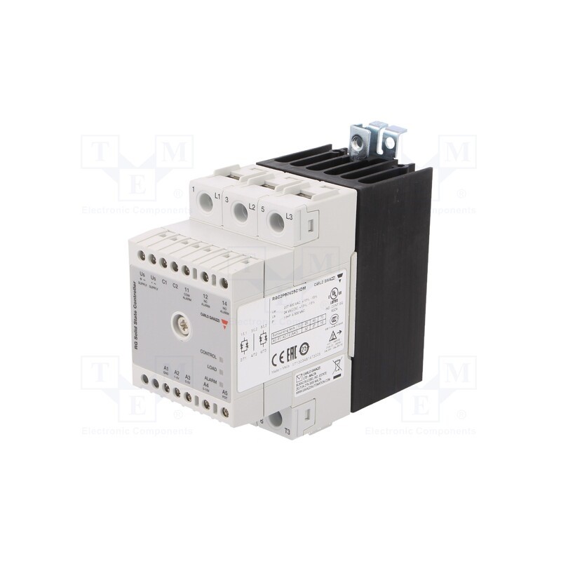 1 pcs x CARLO GAVAZZI - RGC2P60V25C1DM - Relay: solid state, 25A, Uswitch: 180÷660VAC, 3-phase, Series: RGC2