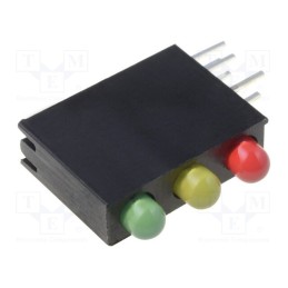 2 pcs x OPTOSUPPLY - OSTSLT3E34X-3F3C - LED, tricolour,in housing, red,green-yellow,yellow, 3mm, 20mA
