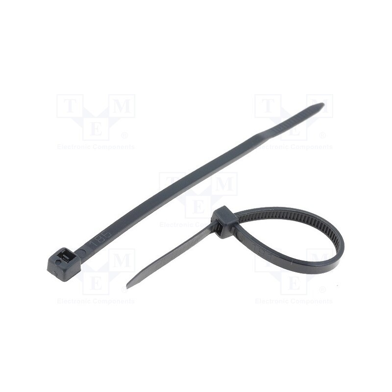 100 pcs x KSS WIRING - CV-080W - Cable tie, L: 80mm, W: 2.4mm, polyamide, 78.5N, black, Ømax: 19mm