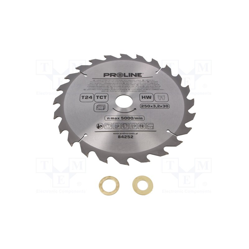 1 pcs x PROLINE - 84252 - Circular saw, Ø: 250mm, Øhole: 30mm, Teeth: 24, cemented carbide
