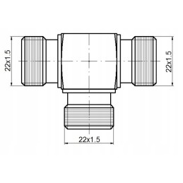 Hydraulic tee connector type bbb 22 22 22