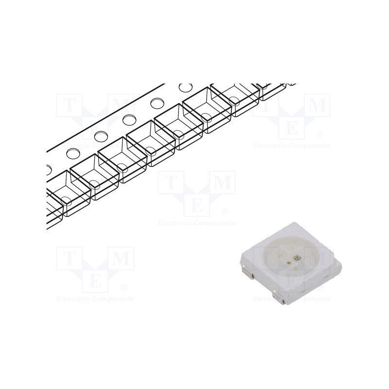 2 pcs x LUCKYLIGHT - FR5050RGB4C-F1T - Programmable LED, SMD, 5050,PLCC4, RGB, 5x5x1.6mm, 3.7÷5.5V