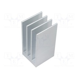 1 pcs x FISCHER ELEKTRONIK - SK 654 37,5 AL - Heatsink: extruded, grilled, natural, L: 37.5mm, W: 35mm, H: 70mm