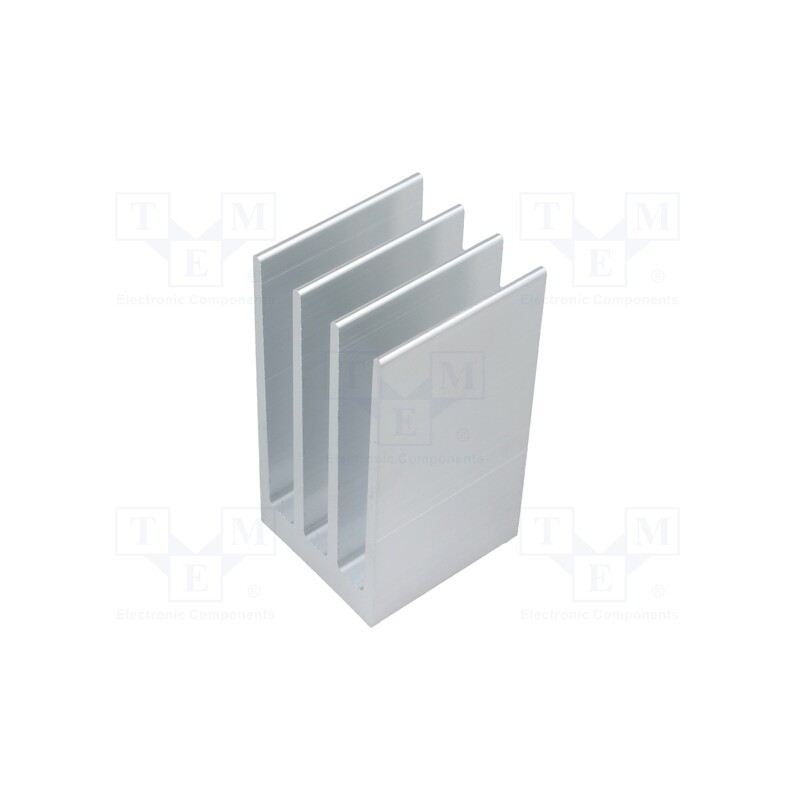 1 pcs x FISCHER ELEKTRONIK - SK 654 37,5 AL - Heatsink: extruded, grilled, natural, L: 37.5mm, W: 35mm, H: 70mm