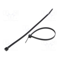 100 pcs x FIX&FASTEN - FIX-S-4.8X200S/BK - Cable tie, L: 200mm, W: 4.8mm, polyamide, 222N, black, Ømax: 50mm