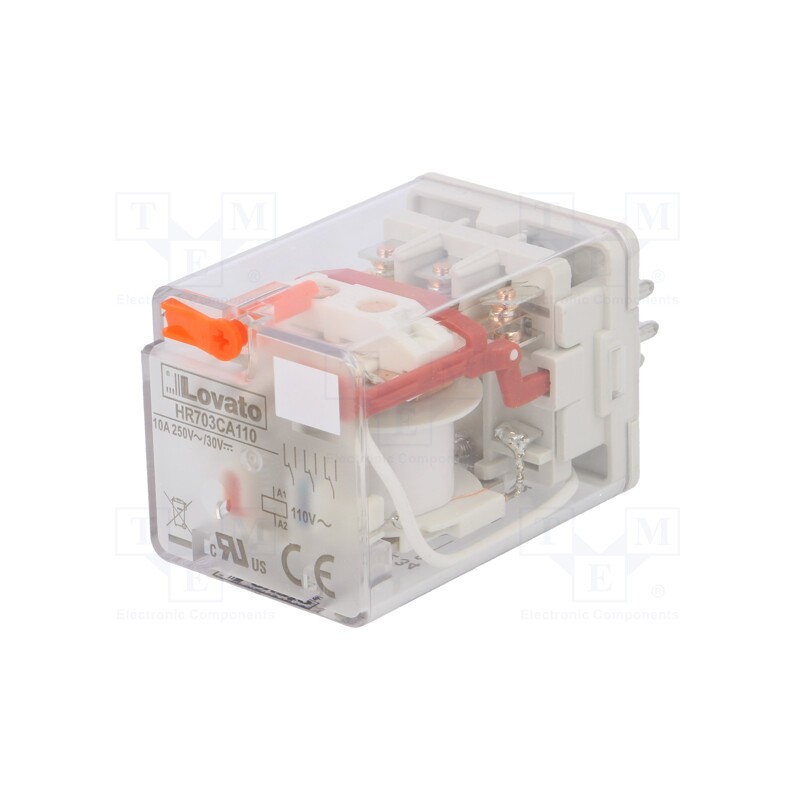 1 pcs x LOVATO ELECTRIC - HR703CA110 - Relay: electromagnetic, 3PDT, Ucoil: 110VAC, Icontacts max: 10A