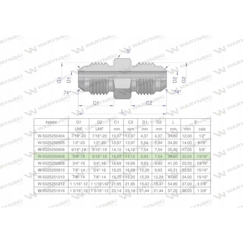 Inch bb 9 16 hydraulic reducing connector
