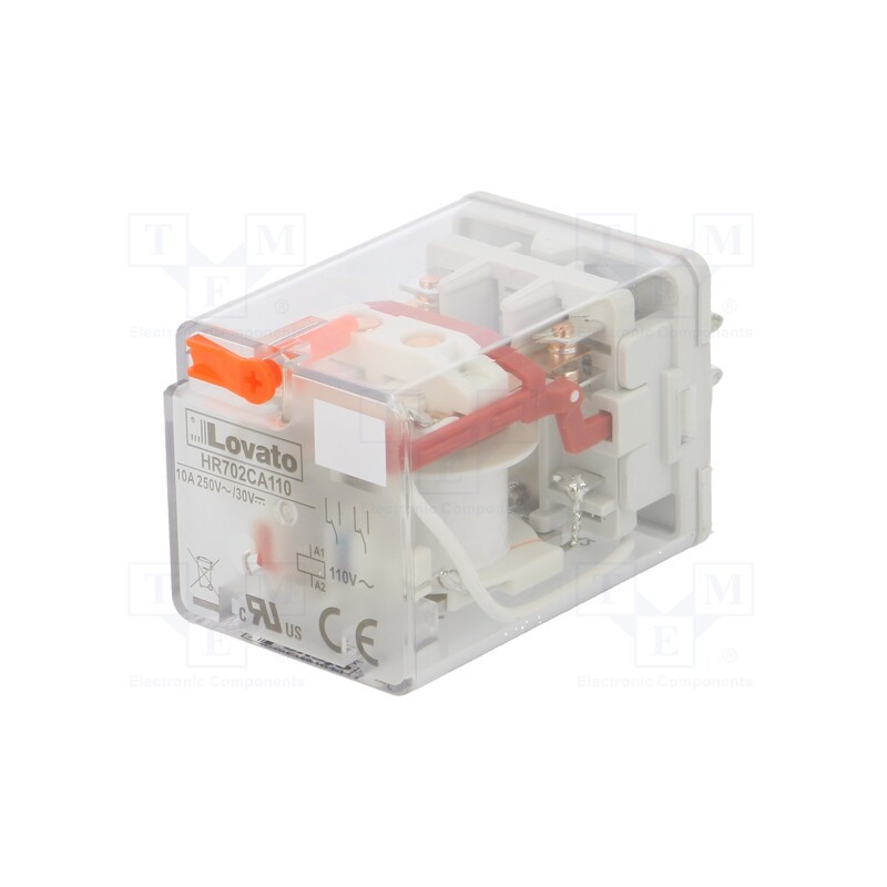 1 pcs x LOVATO ELECTRIC - HR702CA110 - Relay: electromagnetic, DPDT, Ucoil: 110VAC, Icontacts max: 10A