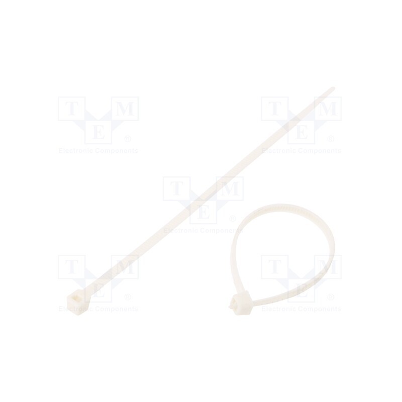 100 pcs x BM GROUP - BMB1025V0 - Cable tie, L: 100mm, W: 2.5mm, polyamide, 80N, white, Ømax: 20.5mm