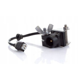 Work lamp clamp with socket connector