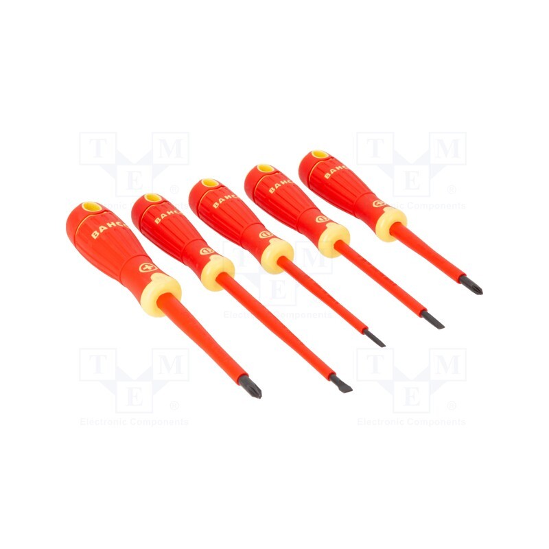 1 set x BAHCO - B220.005 - Kit: screwdrivers, insulated, Phillips,slot, BahcoFit, 5pcs.