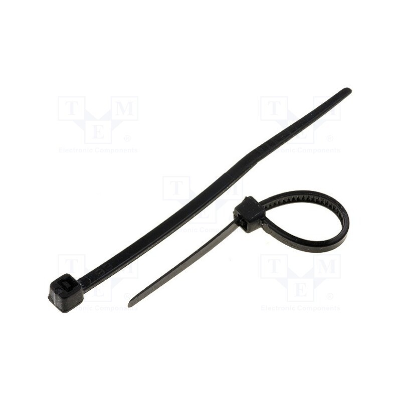 100 pcs x KSS WIRING - CV-060BK - Cable tie, L: 62mm, W: 2.4mm, polyamide, 78.5N, black, Ømax: 11mm