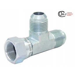 Hydraulic tee unf 9 16 nut on the side