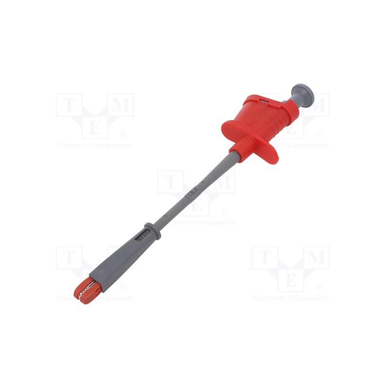 1 pcs x ELECTRO-PJP - 6007-IEC-RT - Clip-on probe, crocodile, 6A, red, Grip capac: max.20mm, 4mm, 1kVAC