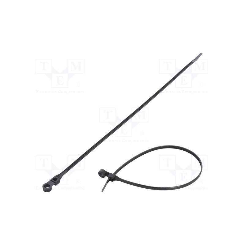 100 pcs x FIX&FASTEN - FIX-M-4.8X300/BK - Cable tie, with a hole for screw mounting, L: 300mm, W: 4.8mm