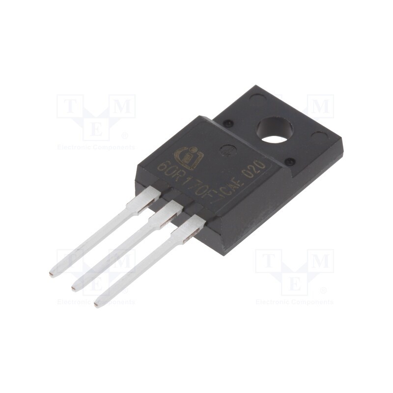 1 pcs x INFINEON TECHNOLOGIES - IPA60R170CFD7XKSA1 - Transistor: N-MOSFET, CoolMOS™ CFD7, unipolar, 650V, 5A, Idm: 51A