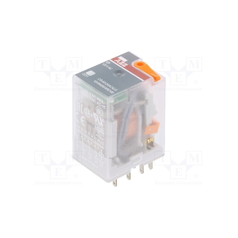 1 pcs x ABB - 1SVR405618R2100 - Relay: electromagnetic, 4PDT, Ucoil: 120VAC, Icontacts max: 6A
