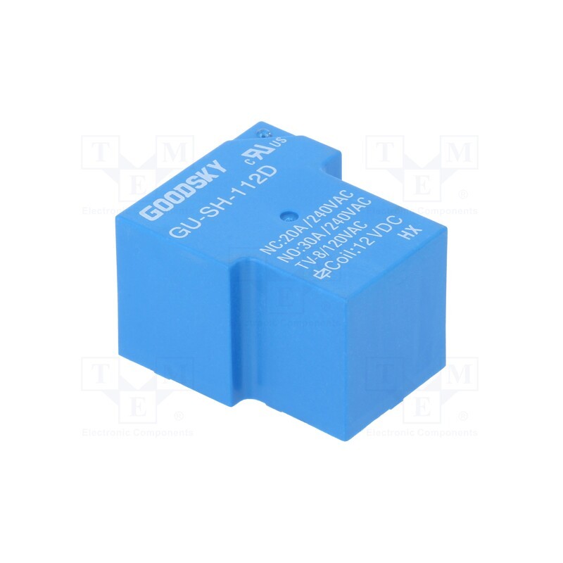 1 pcs x GOODSKY - GU-SH-112D - Relay: electromagnetic, SPDT, Ucoil: 12VDC, 30A, Series: GU, PCB