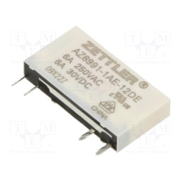 1 pcs x ZETTLER - AZ6991-1AE-12DE - Relay: electromagnetic, SPST-NO, Ucoil: 12VDC, 8A, 8A/277VAC, PCB