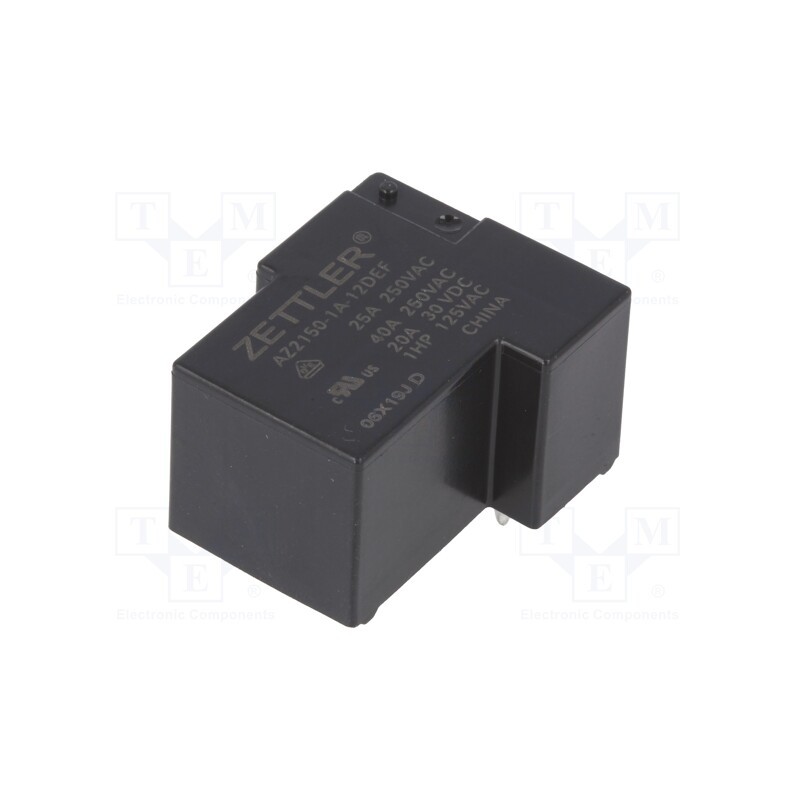 1 pcs x ZETTLER - AZ2150-1A-12DEF - Relay: electromagnetic, SPST-NO, Ucoil: 12VDC, 40A, Series: AZ2150