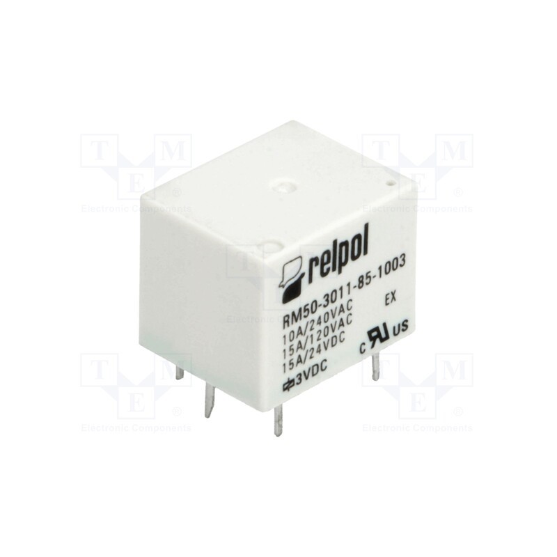2 pcs x RELPOL - RM50-3011-85-1003 - Relay: electromagnetic, SPDT, Ucoil: 3VDC, 15A, 10A/240VAC, PCB