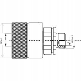 Screwed quick connector, plug, class 15l, m22x1, 5 days