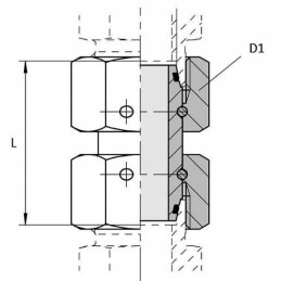 Straight connector with nuts M36x2 0 28l