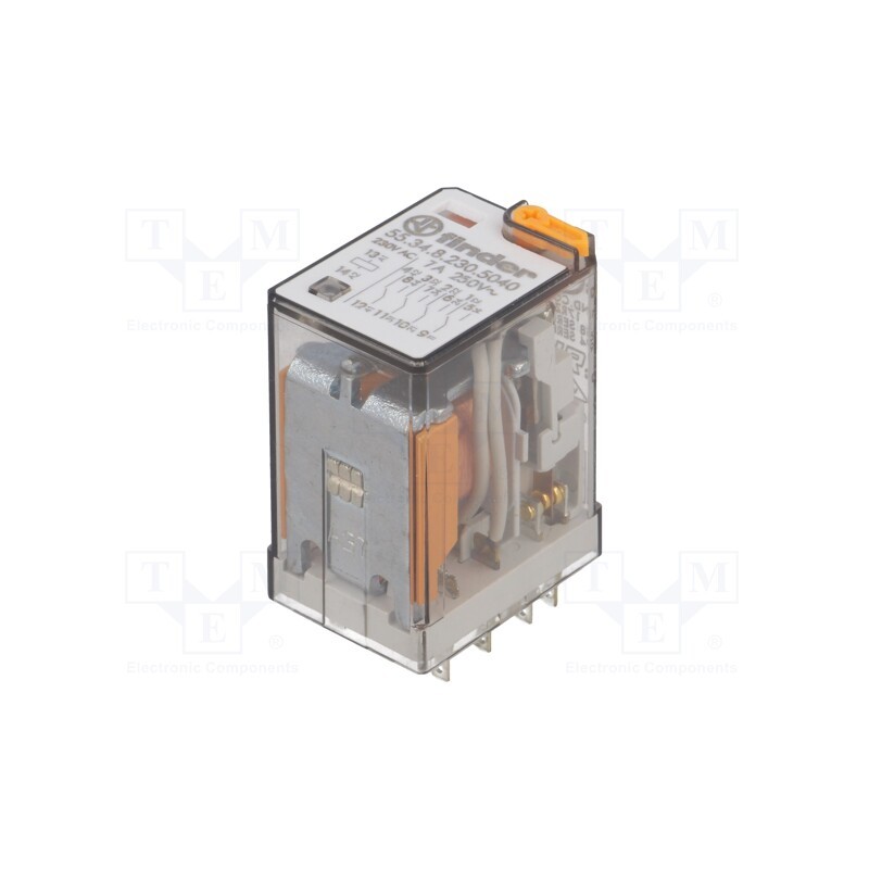 1 pcs x FINDER - 55.34.8.230.5040 - Relay: electromagnetic, 4PDT, Ucoil: 230VAC, Icontacts max: 15A