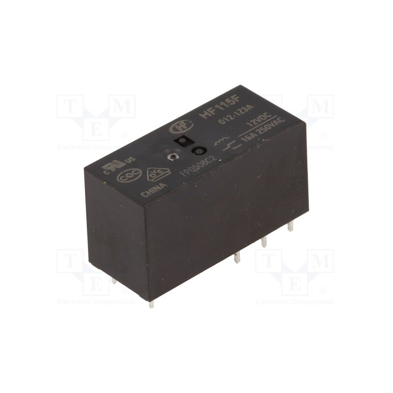 1 pcs x HONGFA RELAY - HF115F/012-1Z3A - Relay: electromagnetic, SPDT, Ucoil: 12VDC, 16A, 16A/250VAC, PCB