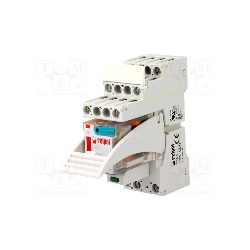 1 set x RELPOL - PIR2-012DC-00LD - Relay: interface, DPDT, Ucoil: 12VDC, 12A, 12A/250VAC, 12A/24VDC