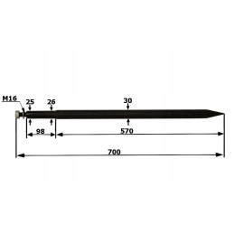 Straight loader 700mm m16x1 5 c 330 c 360